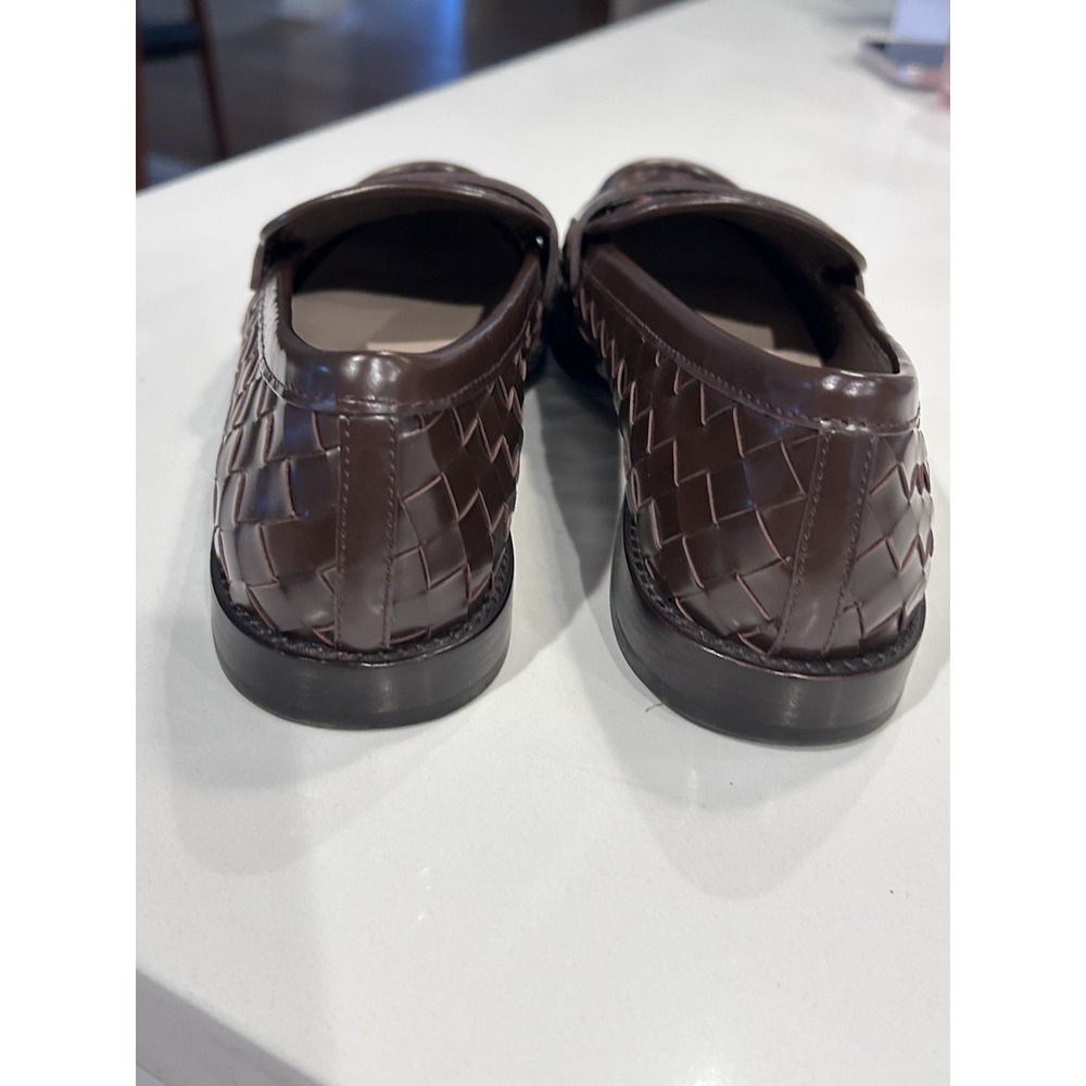 Loeffler Randall Rachel Espresso Brown Woven Leather Loafer Size 7 Heritage - Picture 9 of 14